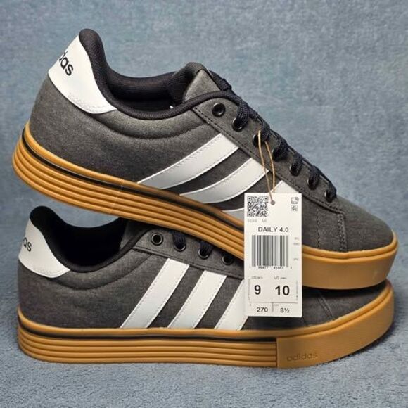 Adidas Daily 4.0 Sneakers Men\'s Size 9 Women\'s Size 10 Grey Gum Sole main image 5